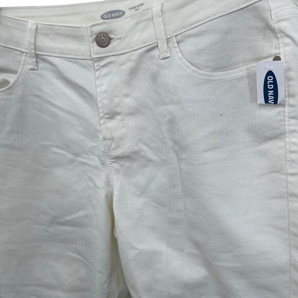 NWT Old Navy 12 Super Skinny Ankle Mid Rise White Wash Denim Jeans - Picture 2 of 6